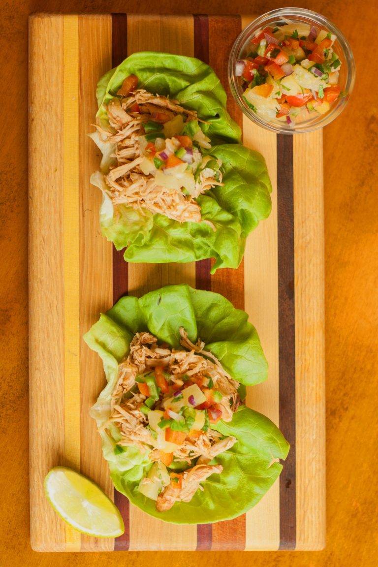 Slow Cooked Chicken Lettuce Wraps with Pineapple Salsa - Dr. Thaddeus ...